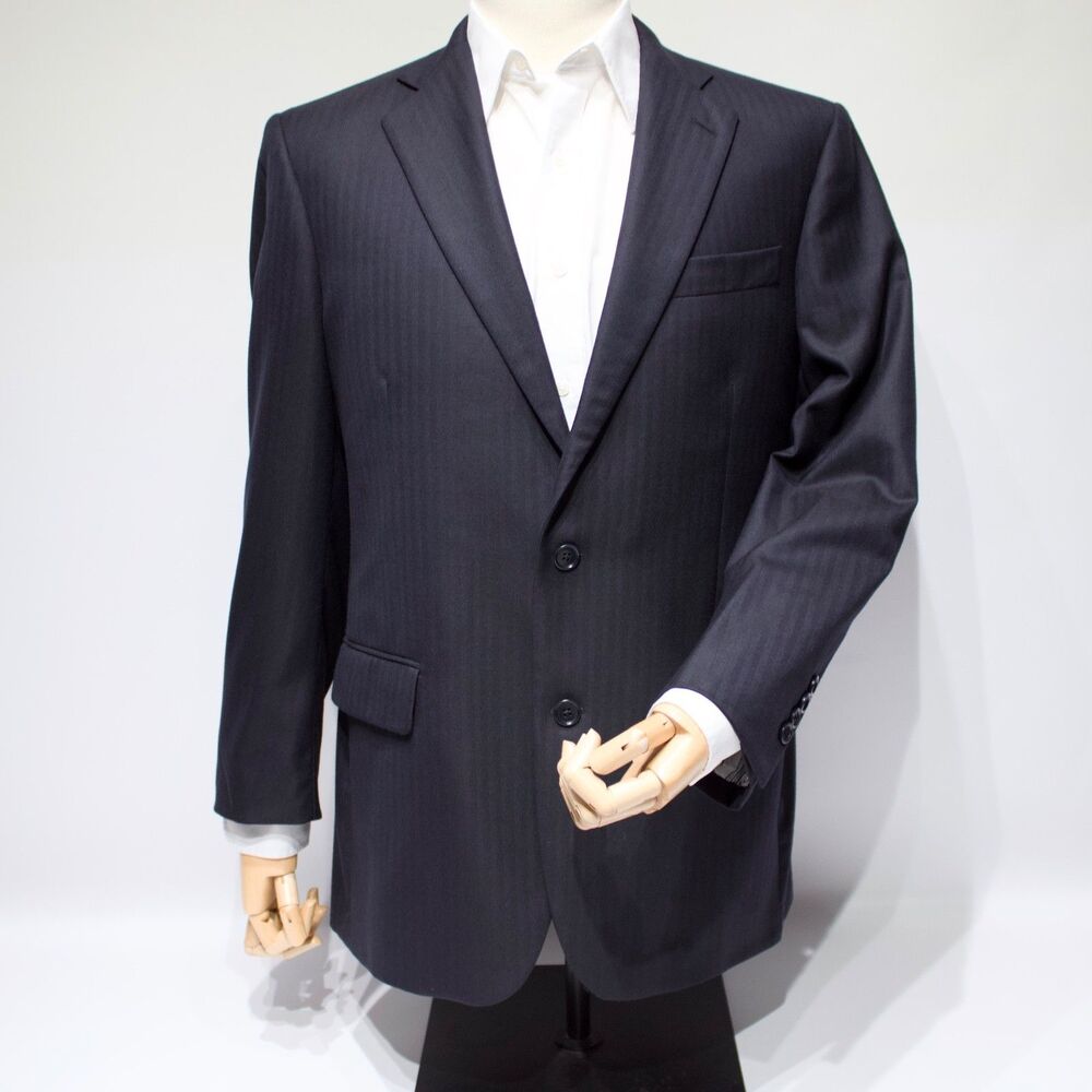 Brooks Brothers 1818 Madison Saxxon Navy Blue 100% Wool Blazer Made in USA 41R